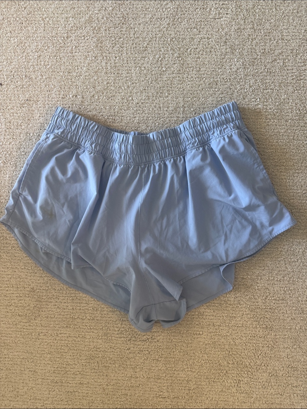 Light Blue Women's Elastic-Waist Athletic Shorts